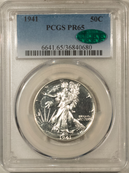 CAC Approved Coins 1941 PROOF WALKING LIBERTY HALF DOLLAR PCGS PR-65 PREMIUM QUALITY! CAC APPROVED!