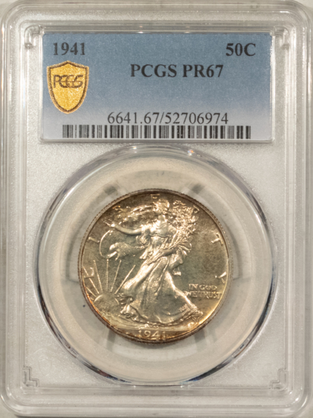 Half Dollars 1941 PROOF WALKING LIBERTY HALF DOLLAR – PCGS PR-67, FRESH & SUPERB!
