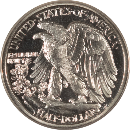 Half Dollars 1942 PROOF WALKING LIBERTY HALF DOLLAR – ANACS PF-64, PQ W/ CAMEO LOOK, CONTRAST