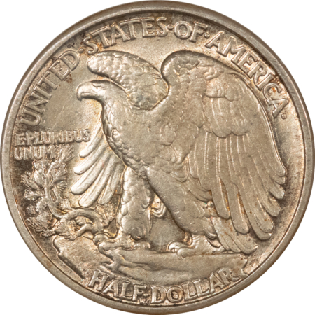 Half Dollars 1942 WALKING LIBERTY HALF DOLLAR, DOUBLED DIE REVERSE – NGC AU-58, WHITE HOLDER