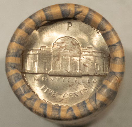 Coin Rolls 1945-P JEFFERSON SILVER WAR NICKELS – VINTAGE 40 COIN BU ROLL, IN VINTAGE WRAP