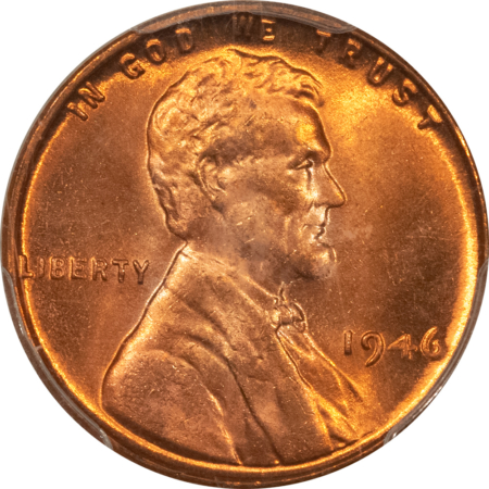 Lincoln Cents (Wheat) 1946 LINCOLN CENT – PCGS MS-65 RD, RED GEM