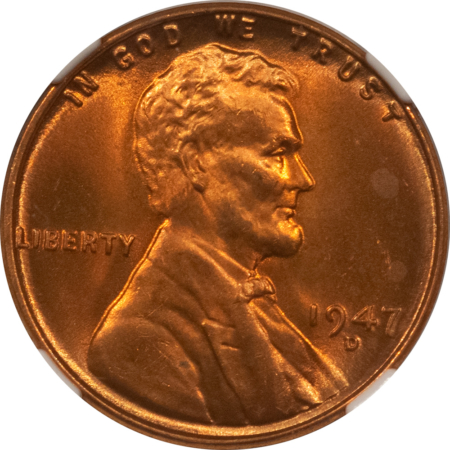 Lincoln Cents (Wheat) 1947-D LINCOLN CENT – NGC MS-66 RD