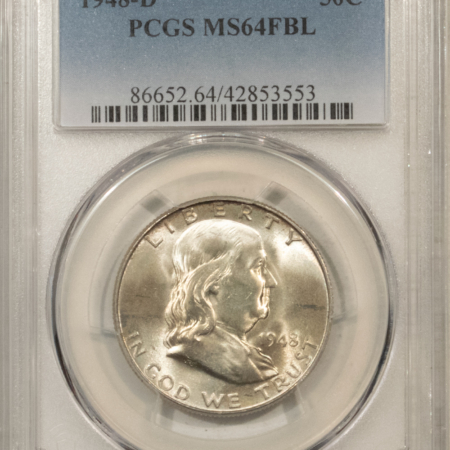 Franklin Halves 1948-D FRANKLIN HALF DOLLAR – PCGS MS-64 FBL