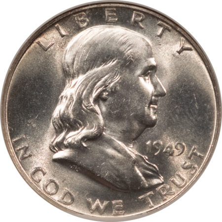 Franklin Halves 1949 FRANKLIN HALF DOLLAR – NGC MS-64 FBL BLAST WHITE