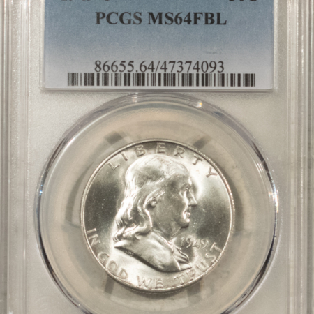 Franklin Halves 1949-S FRANKLIN HALF DOLLAR – PCGS MS-64 FBL, PREMIUM QUALITY! TOUGH!