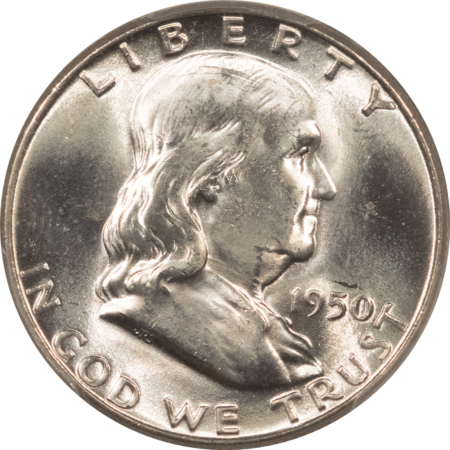 Franklin Halves 1950 FRANKLIN HALF DOLLAR – PCGS MS-64 FBL, BLAST WHITE