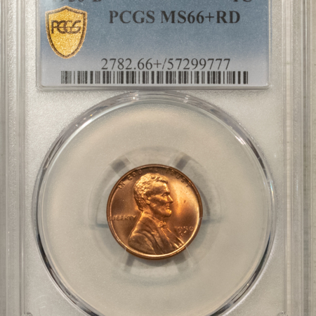 Lincoln Cents (Wheat) 1950-D LINCOLN CENT – PCGS MS-66+ RD, SUPERB! PREMIUM QUALITY!