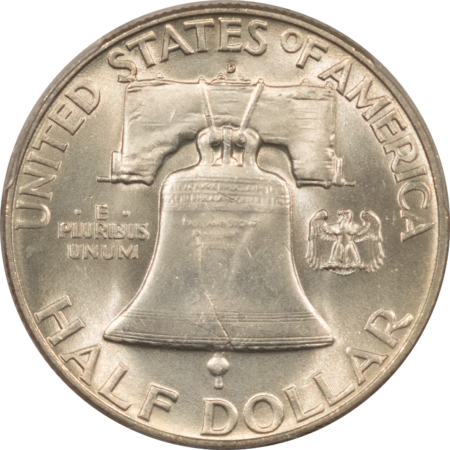 Franklin Halves 1950-D FRANKLIN HALF DOLLAR – PCGS MS-64 FBL, CREAMY ORIGINAL WHITE