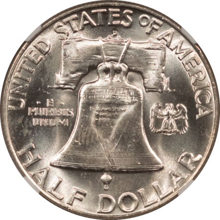 Franklin Halves 1951-D FRANKLIN HALF DOLLAR – NGC MS-64 FBL, BLAST WHITE