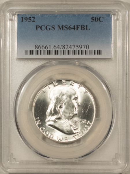 Franklin Halves 1952 FRANKLIN HALF DOLLAR – PCGS MS-64 FBL