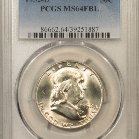 Franklin Halves 1952-D FRANKLIN HALF DOLLAR – PCGS MS-64 FBL