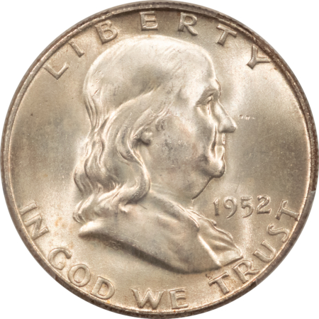 Franklin Halves 1952-D FRANKLIN HALF DOLLAR – PCGS MS-65 FBL, ORIGINAL SATINY GEM!
