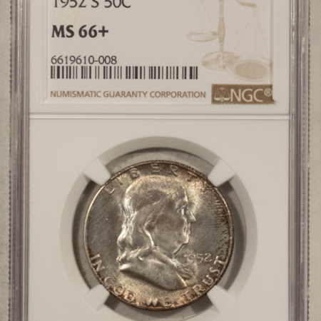 Franklin Halves 1952-S FRANKLIN HALF DOLLAR – NGC MS-66+ ORIGINAL & REALLY PRETTY!