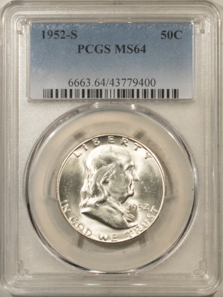 Franklin Halves 1952-S FRANKLIN HALF DOLLAR – PCGS MS-64
