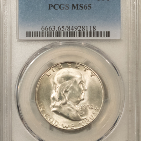 Franklin Halves 1952-S FRANKLIN HALF DOLLAR – PCGS MS-65, PREMIUM QUALITY!