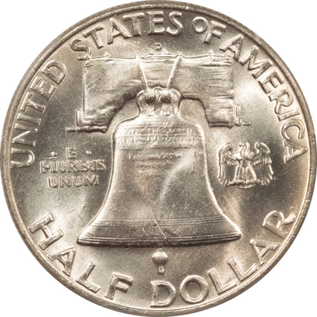 Franklin Halves 1953-D FRANKLIN HALF DOLLAR, OBVERSE DIE CLASH FS-402 – PCGS MS-64 FBL