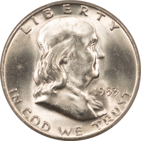Franklin Halves 1953-D FRANKLIN HALF DOLLAR – PCGS MS-64 FBL