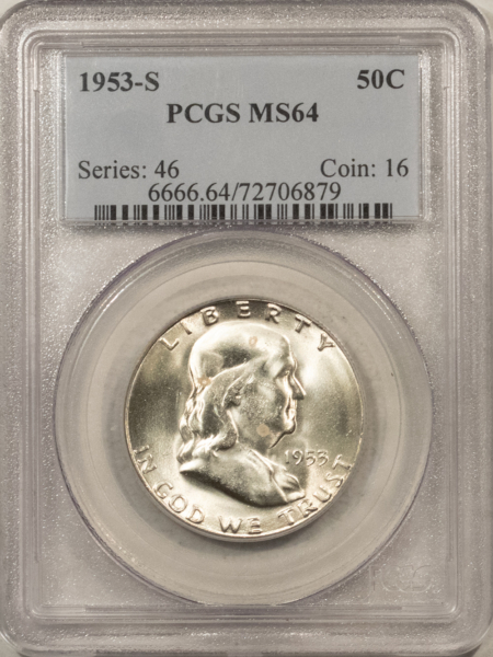 Franklin Halves 1953-S FRANKLIN HALF DOLLAR – PCGS MS-64