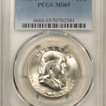 Franklin Halves 1953-S FRANKLIN HALF DOLLAR – PCGS MS-65 WHITE GEM!