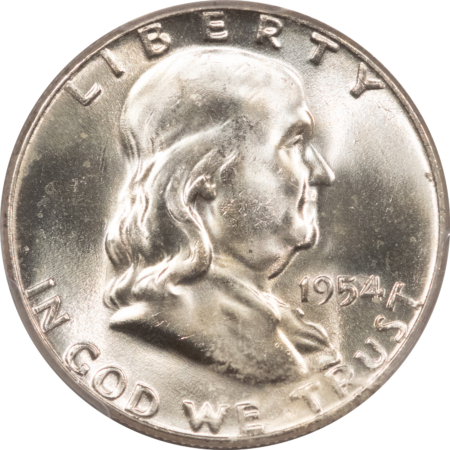 Franklin Halves 1954 FRANKLIN HALF DOLLAR – PCGS MS-65 FBL BLAST WHITE