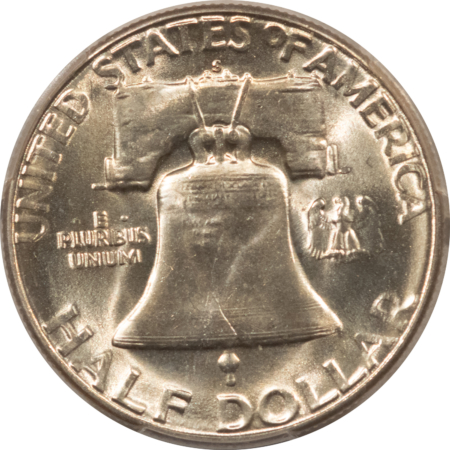 Franklin Halves 1954-S FRANKLIN HALF DOLLAR – PCGS MS-66 FBL, A BLAZER!