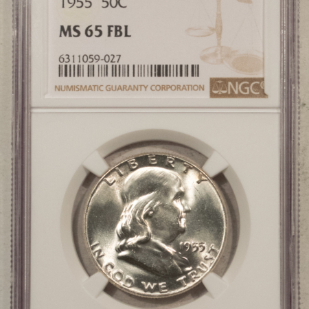 Franklin Halves 1955 FRANKLIN HALF DOLLAR – NGC MS-65 FBL