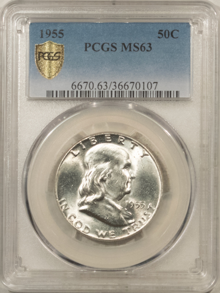 Franklin Halves 1955 FRANKLIN HALF DOLLAR – PCGS MS-63