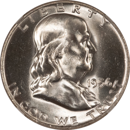 Franklin Halves 1956 FRANKLIN HALF DOLLAR – NGC MS-65 FBL BLAST WHITE