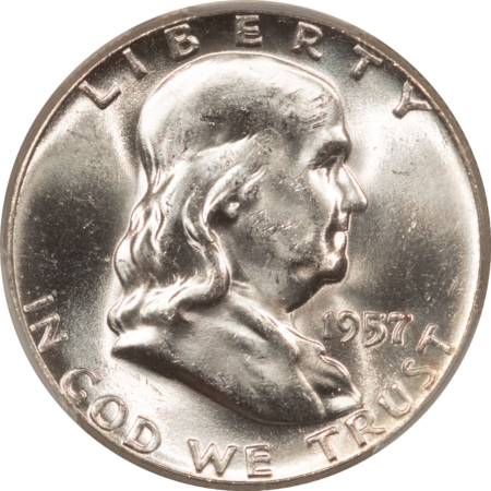 Franklin Halves 1957 FRANKLIN HALF DOLLAR – PCGS MS-64 FBL
