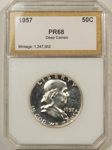 Franklin Halves 1957 PROOF FRANKLIN HALF DOLLAR – SUPERB GEM PROOF!
