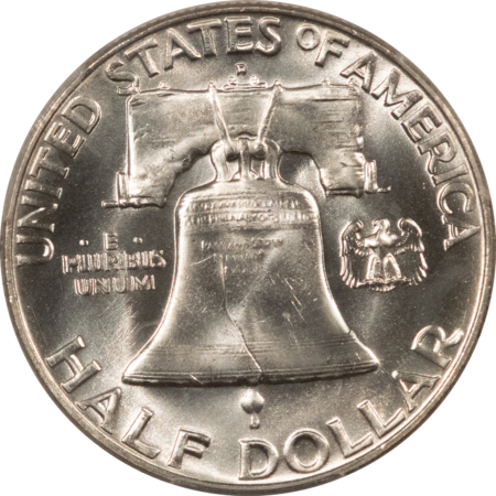 Franklin Halves 1957-D FRANKLIN HALF DOLLAR – PCGS MS-64 FBL, BLAST WHITE & PQ!