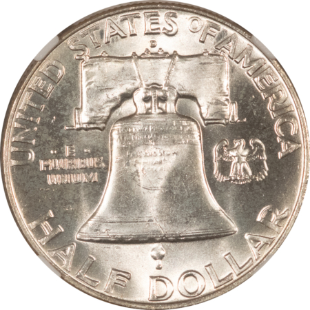 Franklin Halves 1958-D FRANKLIN HALF DOLLAR – NGC MS-65 FBL, BLAST WHITE