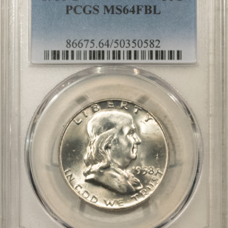 Franklin Halves 1958-D FRANKLIN HALF DOLLAR – PCGS MS-64 FBL