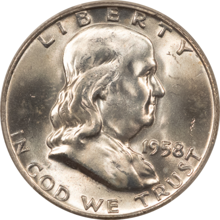 Franklin Halves 1958-D FRANKLIN HALF DOLLAR – PCGS MS-64 FBL