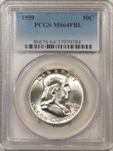 Franklin Halves 1959 FRANKLIN HALF DOLLAR – PCGS MS-64 FBL