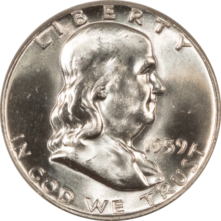 Franklin Halves 1959 FRANKLIN HALF DOLLAR – PCGS MS-65 FBL BLAST WHITE GEM