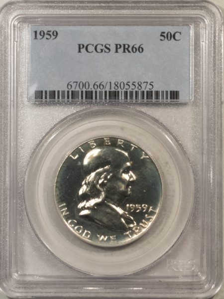 Franklin Halves 1959 PROOF FRANKLIN HALF DOLLAR – PCGS PR-66