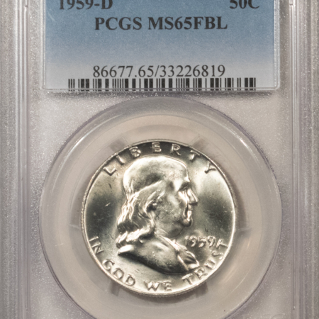 Franklin Halves 1959-D FRANKLIN HALF DOLLAR – PCGS MS-65 FBL