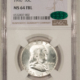Franklin Halves 1960-D FRANKLIN HALF DOLLAR – PCGS MS-64 FBL WHITE & NEAR GEM!