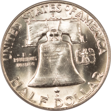 Franklin Halves 1960-D FRANKLIN HALF DOLLAR – PCGS MS-64 FBL WHITE & NEAR GEM!