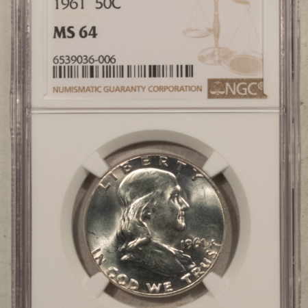 Franklin Halves 1961 FRANKLIN HALF DOLLAR – NGC MS-64