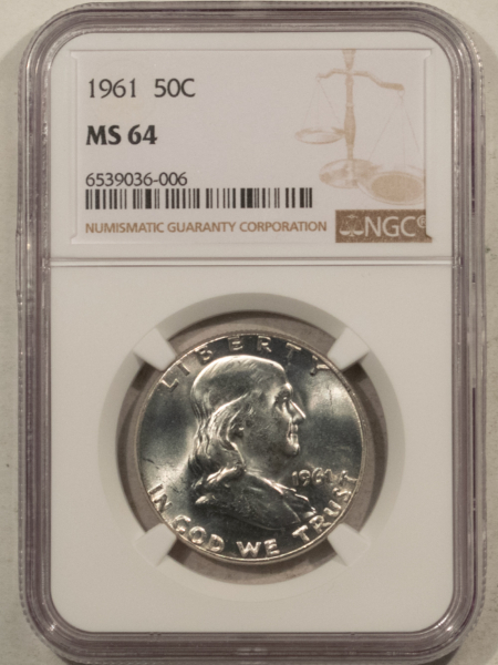 Franklin Halves 1961 FRANKLIN HALF DOLLAR – NGC MS-64