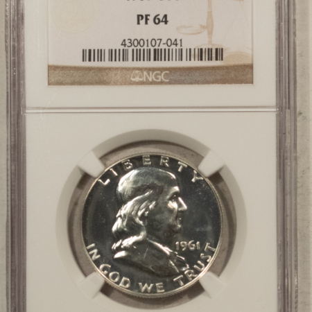 Franklin Halves 1961 PROOF FRANKLIN HALF DOLLAR – NGC PF-64