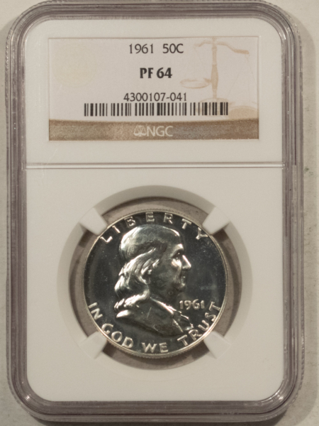 Franklin Halves 1961 PROOF FRANKLIN HALF DOLLAR – NGC PF-64