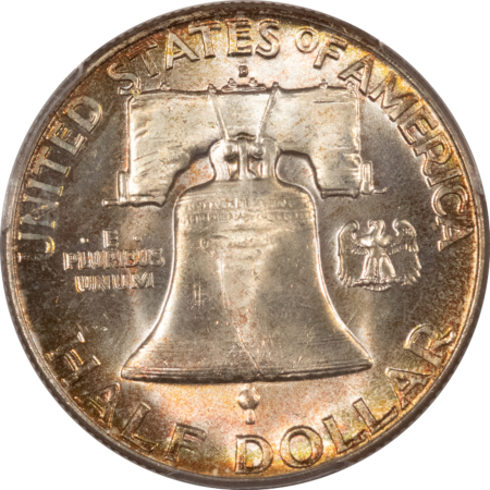 Franklin Halves 1961-D FRANKLIN HALF DOLLAR – PCGS MS-65, LOOKS 66, PREMIUM QUALITY & PRETTY!