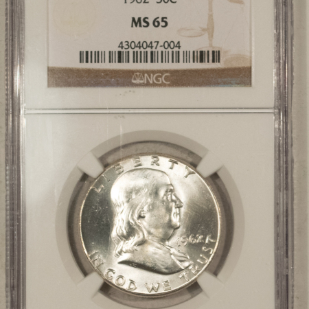 Franklin Halves 1962 FRANKLIN HALF DOLLAR – NGC MS-65 WHITE GEM