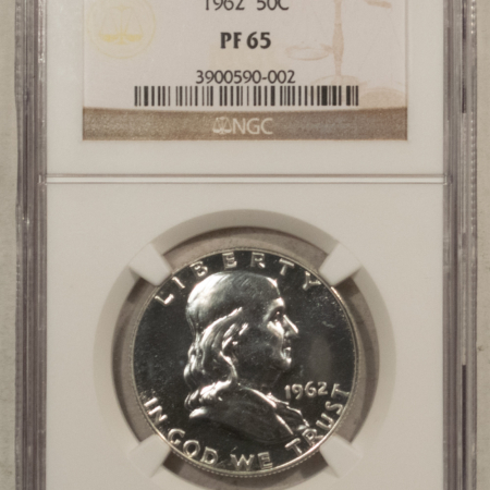 Franklin Halves 1962 PROOF FRANKLIN HALF DOLLAR – NGC PF-65