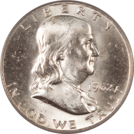 Franklin Halves 1962-D FRANKLIN HALF DOLLAR – PCGS MS-64 FBL BLAST WHITE
