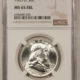 Franklin Halves 1963 FRANKLIN HALF DOLLAR – NGC MS-63 FBL, VERY TOUGH IN FULL BELL LINES!